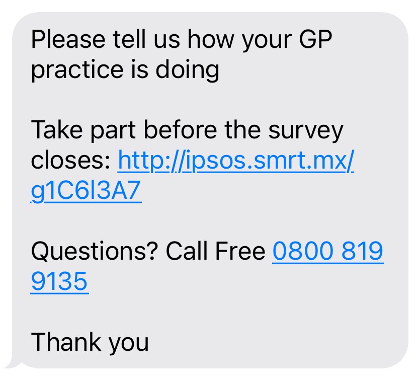 An image of the SMS reminders